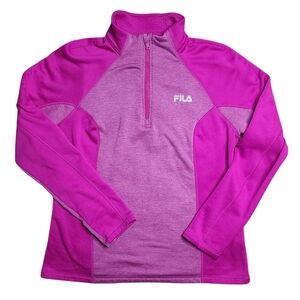 Fila Large Magenta Pink 1/4 Zip Fleece Pullover Jacket